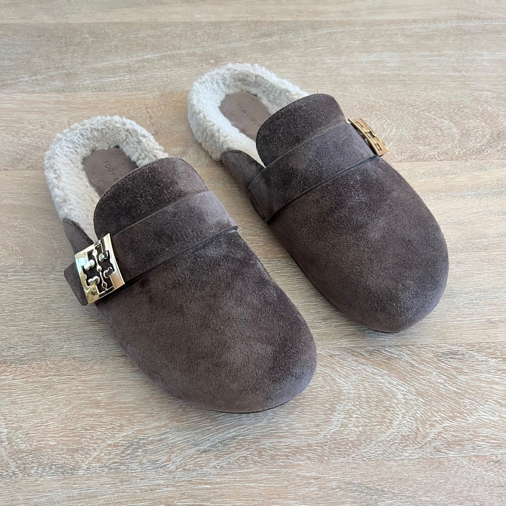 Tory Burch Mellow Suede Shearling‎ Mules